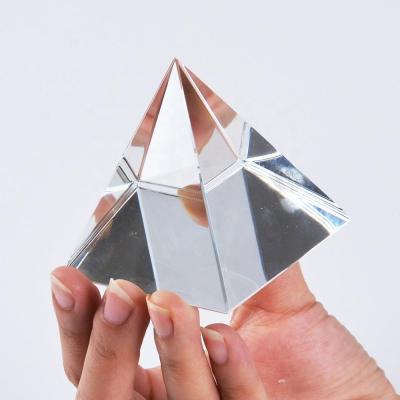 China Europe 60mm Glass Crystal Pyramid Ornaments Paperweight For Home Office Decoration for sale