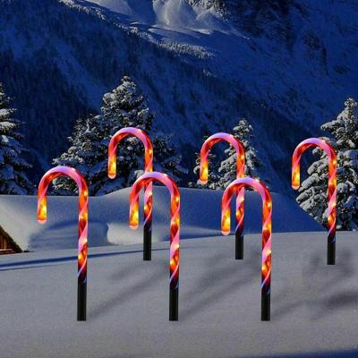 China Copper Wire Solar Power Light String Christmas Candy Cane Light Outdoor Warm LED Garden for sale