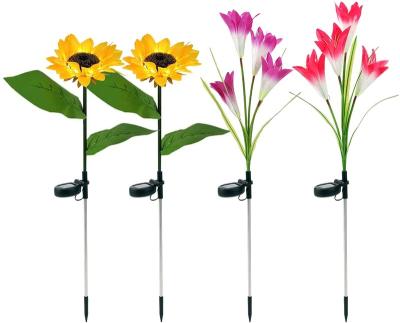 China Sunflower Outdoor Solar Sunflower Lights Solar Garden Stake Lights for sale