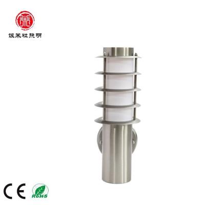 China Modern Hot Selling Product E27 Spiral Stainless Steel Wall Light Opal PP Straight Diffuser Max35W IP44 AC100-240V 118mmx380mm for sale