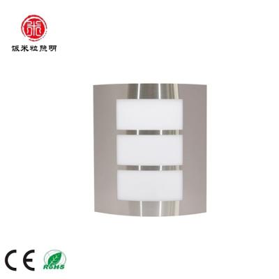 China Modern High Quality E27 Max40W IP44 Convex Three Lined Stainless Steel Wall Light PP Opal Diffuser AC100-240V W230xEXT95xH260mm for sale