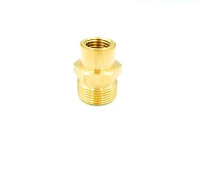 China High Pressure Laundry M22M - 3/8F Nipple Hex Tube Nipple Brass Hose Fitting For Foam Cannon Wash Station for sale