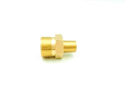 China M22M High Pressure Laundry - 1/4M Brass Nipple Hexagon Tube Nipple Connector for sale