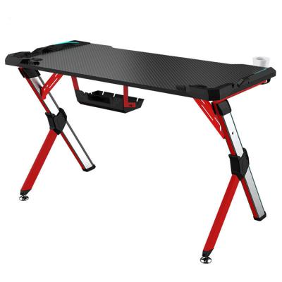 China 2020 Hot Sale New Design RGB R Shape Gaming Desktop E-sports Computer Table Foldable for sale