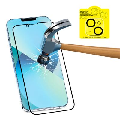 China Anti-Fingerprint Screen Protector Compatible For iPhone 13 5.4 6.1 6.7 Inch Display Tempered Glass Camera Lens Protector 9H Hardness for sale