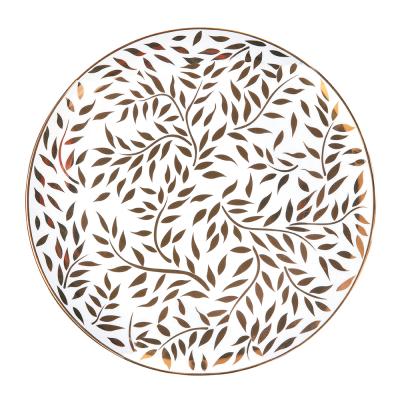 China Ceramic Wedding Dinnerware Viable Fine Layer Gold Dish Bowls Ceramic Tableware Dinner Plates Tableware for sale