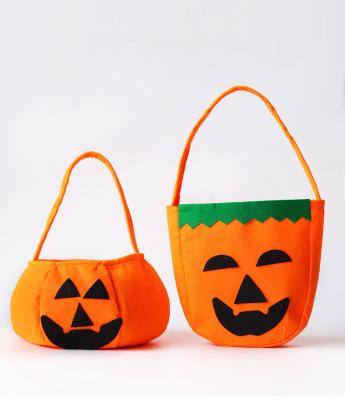 China Portable Three-dimensional Non-woven Non-woven Props Halloween Pumpkin Bag Halloween LEMON Candy Bag Products Makeup Costumes Props for sale