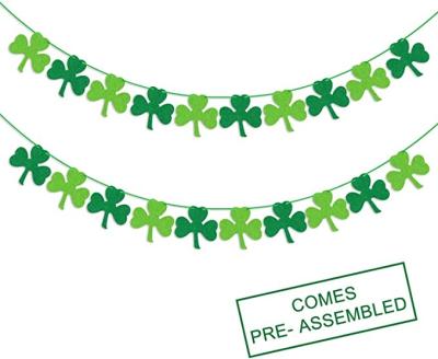 China LEMON 8.2ft Felt Shamrock Felt Clover Garland Banner St. Irish Patrick's Day Banner Decorations Party Supplies for sale