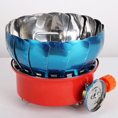 China Aluminum Outdoor Rising Small Round Stainless Steel Gas Burner Collapsible Camping Stove for sale