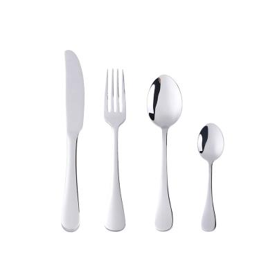 China Viable Buyerstar Customized Logo Gold Plated Flatware Knife Spoons And Forks Set Polish Mirror 304 Stainless Steel Flatware Sets for sale