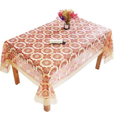 China Hand Embroidery Designs Disposable Polyester Rosette Table Cloth Lace for sale