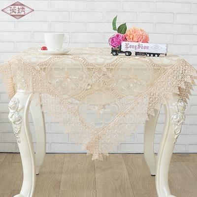 China LongShowWholesale Polyester Gold Organza Lace Embroidery Disposable Table Cloth for sale