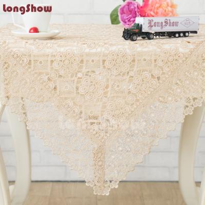 China China Disposable Chemical Lace Fabric Party Supply White Wedding Square Tablecloth for sale