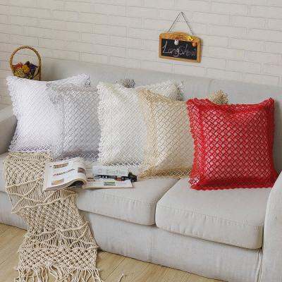 China LongShow Anti-Static Customized Embroidered Lace Polyester Fabric Cushion Cover Deco For Living Room for sale