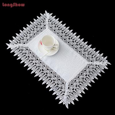 China Dobby Lace Place Cushion Dressing Table Cushion Place Mat Neutral White European Placemat Placemat for sale