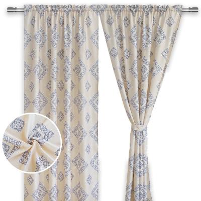 China Blackout Style Diamond Pattern Classical Damask Jacquard Nordic Window Curtain for sale