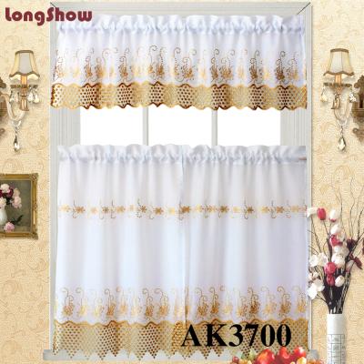 China Wholesale Blackout AK Series Factory Price Embroidered Kitchen Curtain 100% Polyester 3 PC Window Curtain for sale