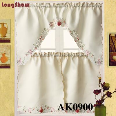 China Hot Selling American Popular Blackout Design 3pcs Kitchen Curtain Set For Kitchen Swag 57x36