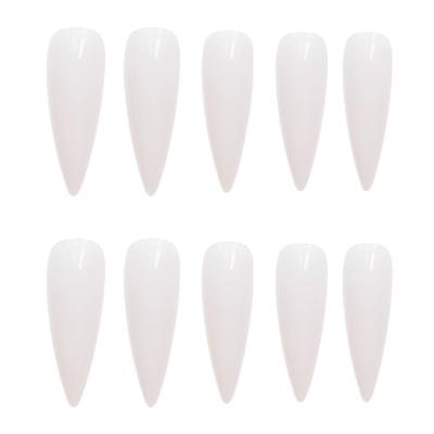 China Wholesale custom design high quality and good prices press on art tip cream white false nails with decoration for sale