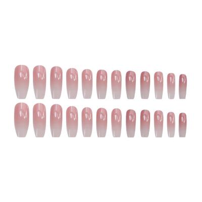 China Best Selling Design High Quality Custom Artificial Long Ballet Powder Gradient False Nails for sale