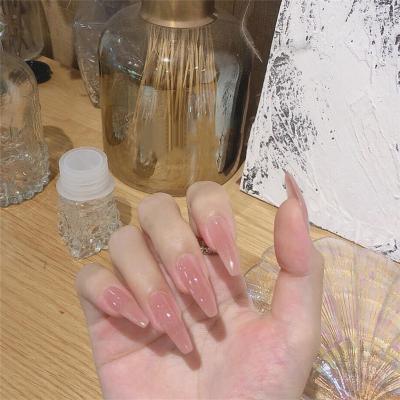 China Design artificial nails press on nail341-Gourd transparent pink nail tip stickers24Piece nail stickers press on nails for sale