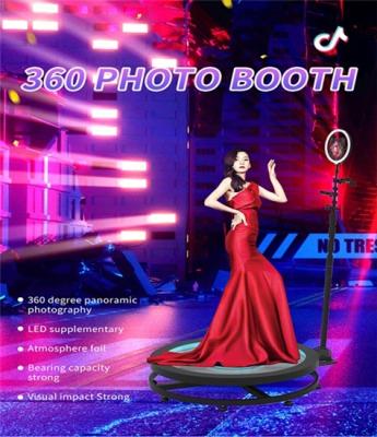 China Custom Logo Wedding/Event/Party/Festival 360 Rotating Photo Booth Machine Photobooth Machine Spinner Platform 360 Cameras Auto Photo Booth With Ring Light for sale