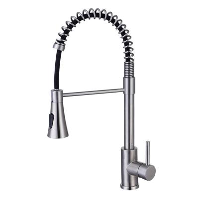 China Pull Out Spray Modern Style 304 Stainless Steel Kitchen Faucets Pull Out Kitchen Mixer Tap With Sprayer for sale