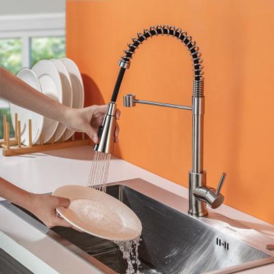 China Pull Out Spray SUS 304 Stainless Steel Pull Out Kitchen Faucet for sale