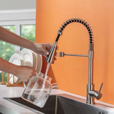 China Pull Out Spray Pull Out Kitchen Faucet Sink Faucet Single Handle Kitchen Mixer Kitchen Taps Stainless Steel Hot And Cold Water Tap Mixer Tap for sale