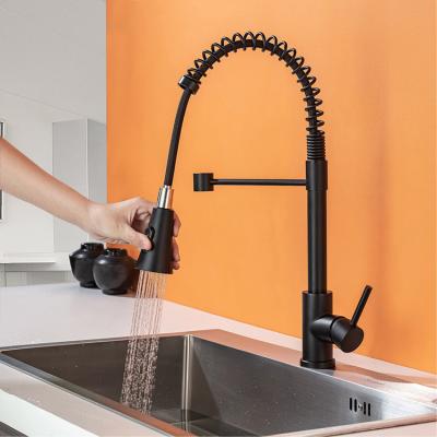 China Pull Out Spray Pull Out 3 Way Long Neck Sink Handle Deck Mounted Kitchen Easy To Pull Out Faucet Faucets for sale