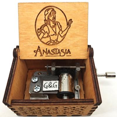 China Gift Wholesale Laser Engraving Anastasia Theme Yunsheng Brand Mechanism Music Box for sale