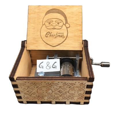 China Wholesale Christmas Gifts Custom Wooden Hand Crank Music Box for sale