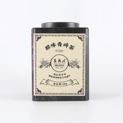 China High quality with cheap price 120g small square chocolate metal black / dark tea canister tin box organic lowing blood pressure for sale