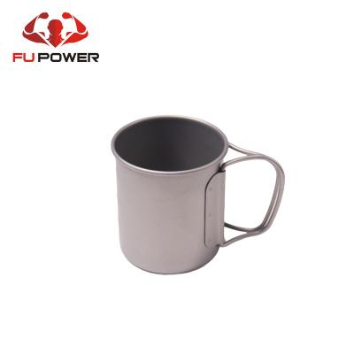 China Titanium Coffee Cup Outdoor Water Cup Travel Pure Titanium Fixed Handle for sale