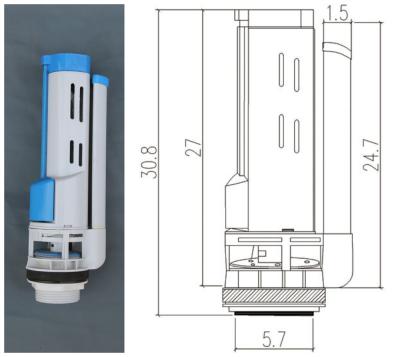 China Silent Toilet Tank Plastic Drain Valve for sale