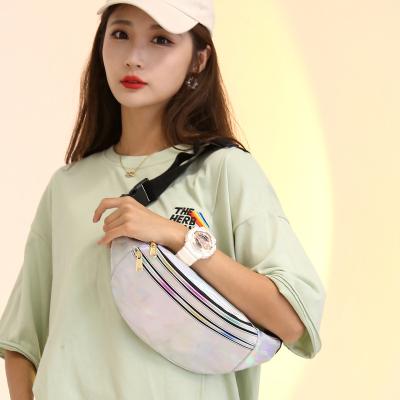 China Holographic Fashion Waist Pack Bags For Women Glitter Fashion Laser Waist Pack Phone Pouch Fanny Pack Waterproof Belt Bag for sale