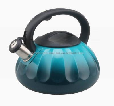 China 3.0 L Viable Stainless Steel Two Tone Whistling Water Tea Kettle for sale