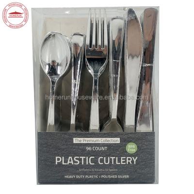 China 96 Count Minimalist Plastic Cutlery Set for sale