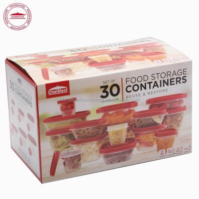 China 30 Pcs Microwavable Plastic Food Container Set Including Lids for sale