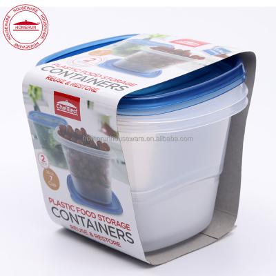 China 2 ct Microwavable 7 Cup Plastic Food Storage Container Set, With Lid for sale