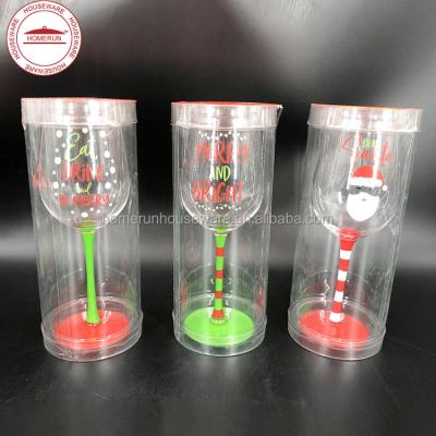 China 16 oz Tumbler Soda Lime Wine Glass, Christmas Design for sale