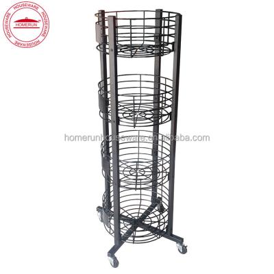 China Shop Supply 4 Tier Basket Display Rack Round Round for sale