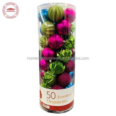 China 50 Pcs Christmas Splinter Proof Ball Transitional Ornament for sale