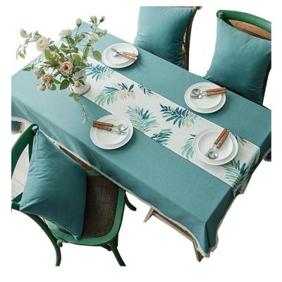 China Nordic Style Waterproof Fashionable Tablecloths Solid American Tablecloth With Lace for sale