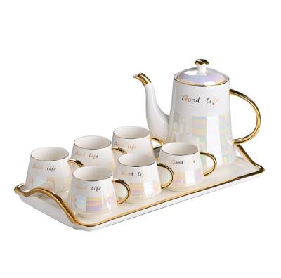 China Viable European Style Ceramic Tea Set Household Water Cup Tea Set Afternoon Tea Coffee Cup Set for sale