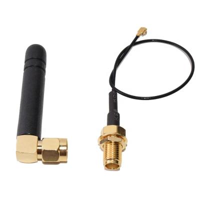 China 433/470mhz Whip Antenna RFID Sensor SMA-M Terminal Server Radio VHF Wireless Antenna With Extension Cable Rubber Duck Antenna 470Mhz Antenna for sale