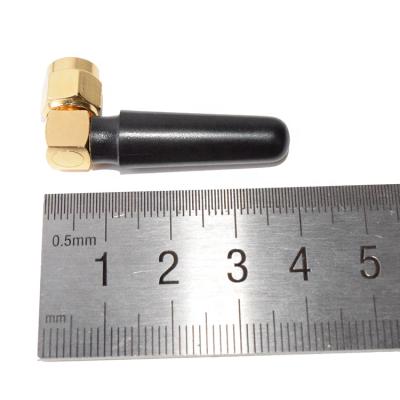 China 40mm 2.4Ghz 2dbi SMA Mini Whip Wifi Modem Antenna Right Angle Male Wifi Antenna for sale