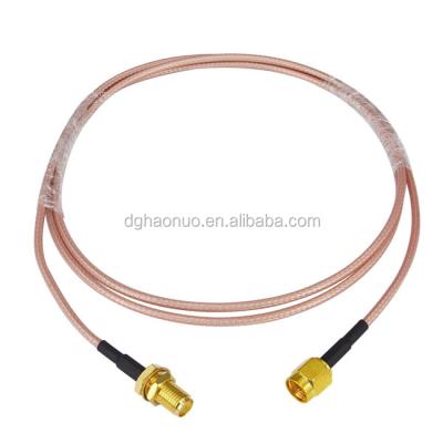 China Kinds of Devices with SMA Connector 1M RP-SMA Female Bulkhead to RP Sma Male Straight Termination with 50ohm RG316 RF Cable Assembly Pigtail / Jumper Cable for sale