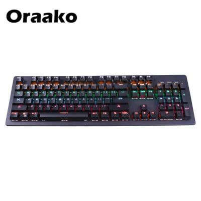 China Cable Gaming Keyboard Factory Supply 104 Mechanical Keys Led Gaming Optical Keycaps RGB PCB Mechanical Keyboard for sale