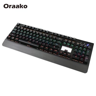 China Mechanical Gaming Keyboard RGB Mechanical Keyboards 104 Keys PC Gaming Professional Desktop Backlit Cable Black Keyboard for sale